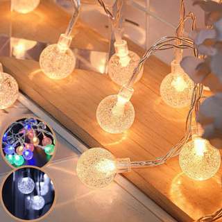 Pisca Pisca bolinha 50 leds 5m a prova d agua 8 funções decoração enfeite cristal arvore natal 110v