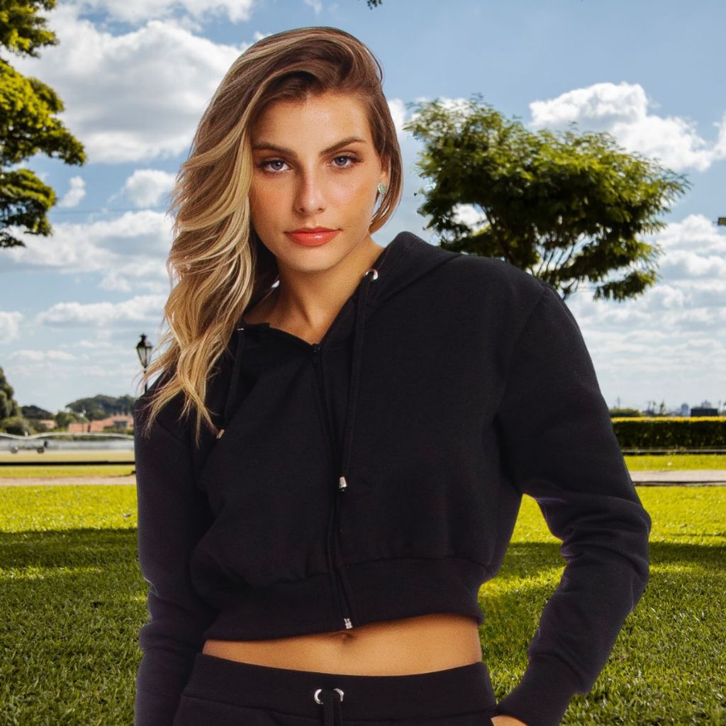 Blusa Avulsa De Moletom Cropped Feminina Com Ziper Shopee Brasil