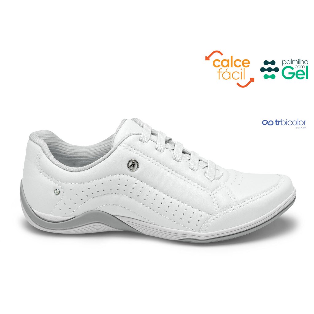 Tenis Kolosh Feminino Branco Porcelana Original Palmilha Com Gel