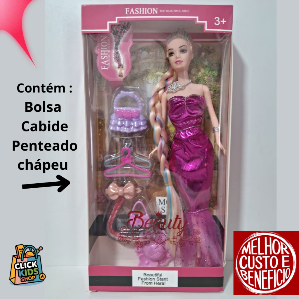 Boneca Estilo Barbie Beauty Fashion Stant | Shopee Brasil