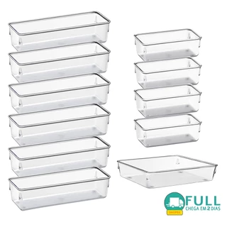 Kit 11 Organizador Multiuso Modular Gavetas Acrílico Retan GRANDE