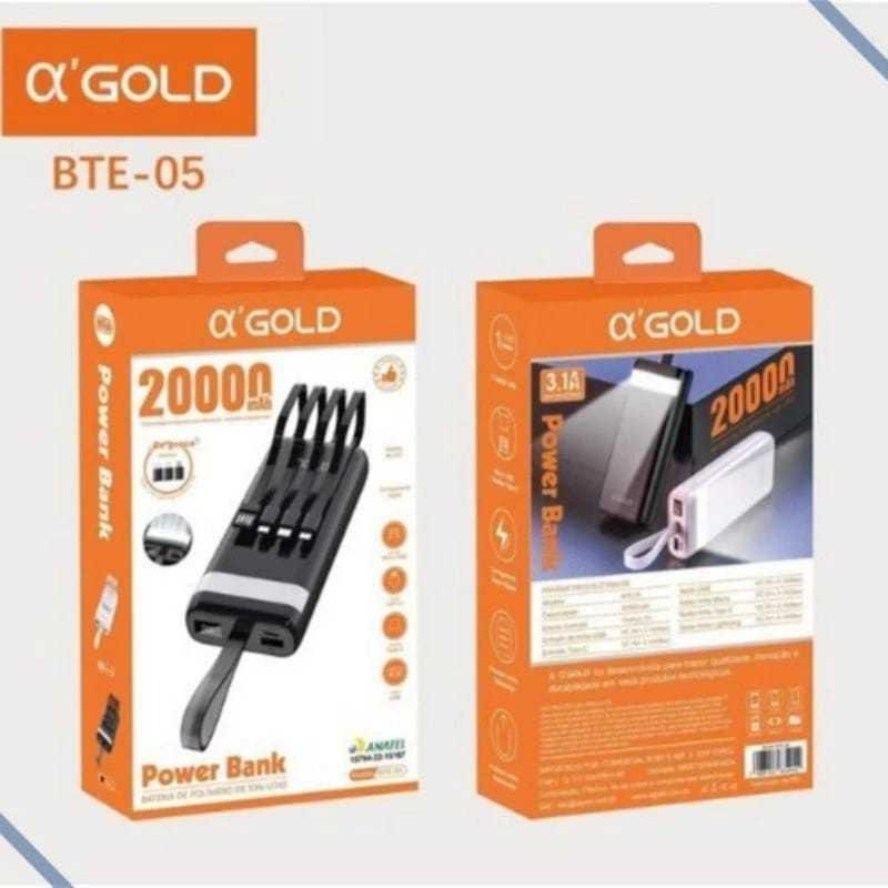 Power Bank Portátil A'Gold Universal 20000 Mah Para SAMSUNG IPHONE REDIMI XAOMI ENVIO IMEDIATO