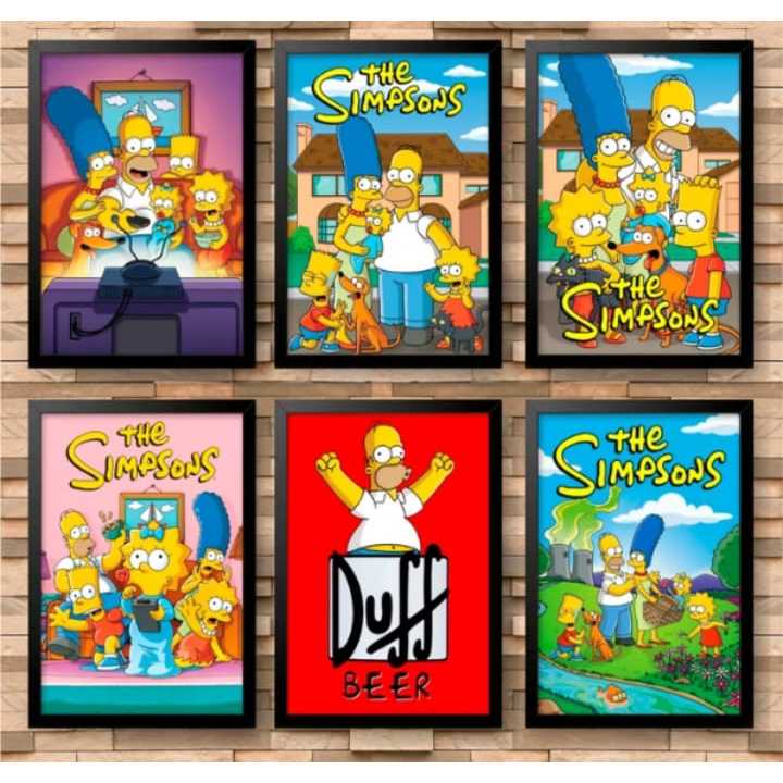 Kit 10 Quadros Decorativos Os Simpsons | Shopee Brasil