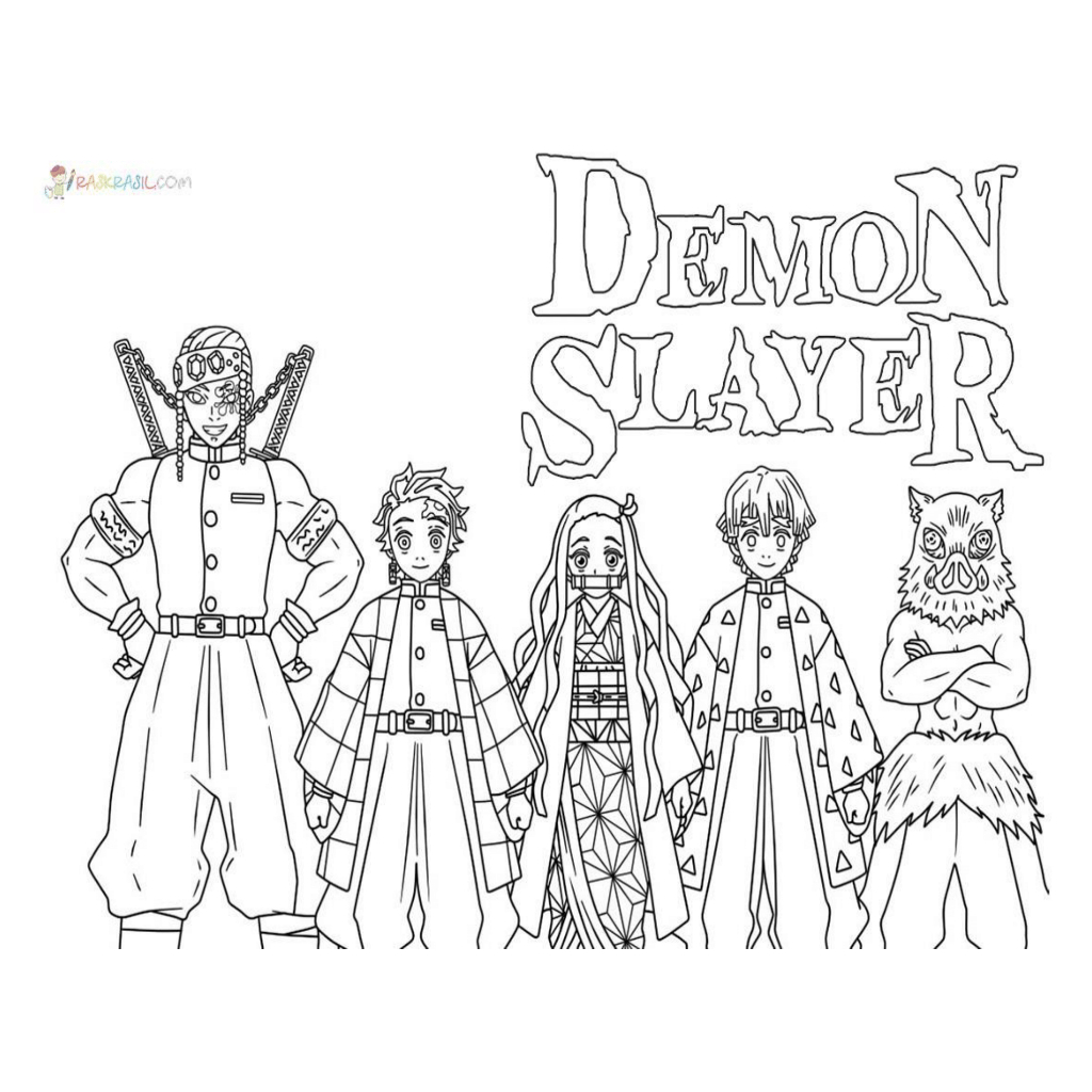 demon slayer desenho para colorir