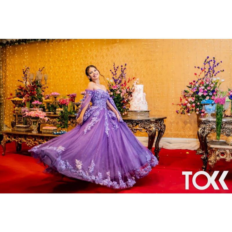 Vestido de debutante 15 anos, roxo lilás e lavanda de luxo, festa