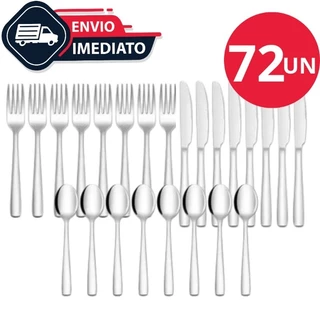 Jogo de Talheres 72/36/24 Peças Aço Inox Linha Profissional Para Cozinha Casa Buffet