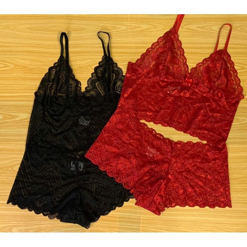 kit 3 conjunto de espera marido de renda shortinho e top sensual ...