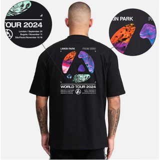 Camiseta Basica Banda Linkin Park Estilo Streetwear Desenho Tour Brasil 2024 Frente E Costas Promoção Envio Rápido