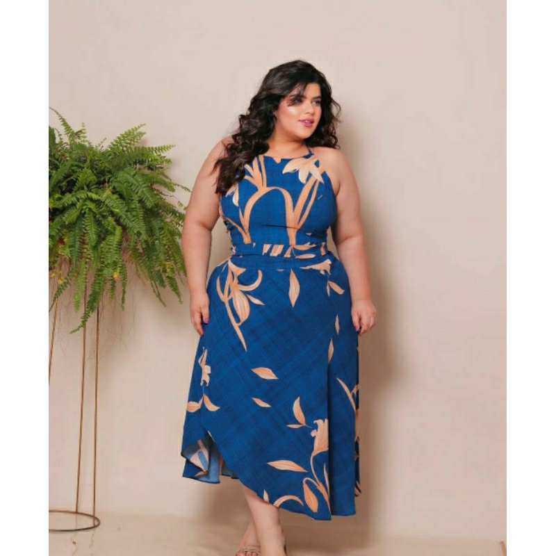 Conjunto Saia Envelope Longa Transpassada e Cropeed Com Bojo Plus
