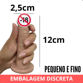 Prótese Peniana Fina Pênis Pequeno Iniciante 12cm Dilata Excita Estimula Sex Shop Sex Shop