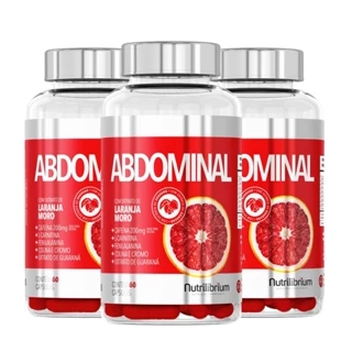 Kit 3x Abdominal Dia Laranja Moro Cafeína Carnitina Cromo Guaraná 180 Caps