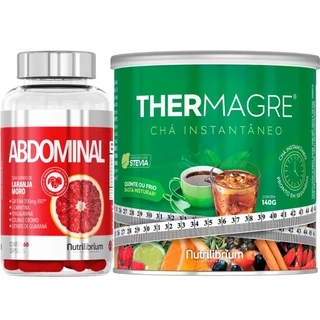 Kit Abdominal Laranja Moro L Carnitina 60 Caps + Thermagre Chá 140g