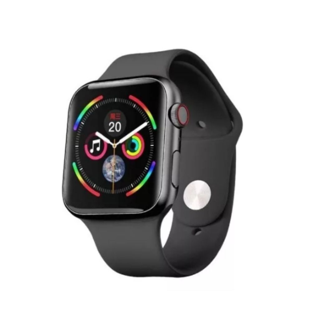 Smartwatch W66 prata com pulseira branca | Shopee Brasil