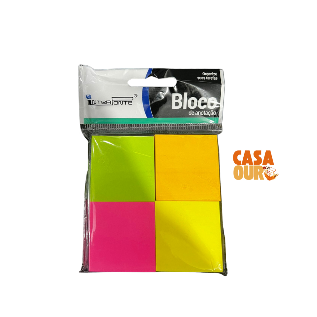 MINI POST IT BLOCO DE NOTAS 4 BLOCOS COM 100 FOLHAS | Shopee Brasil