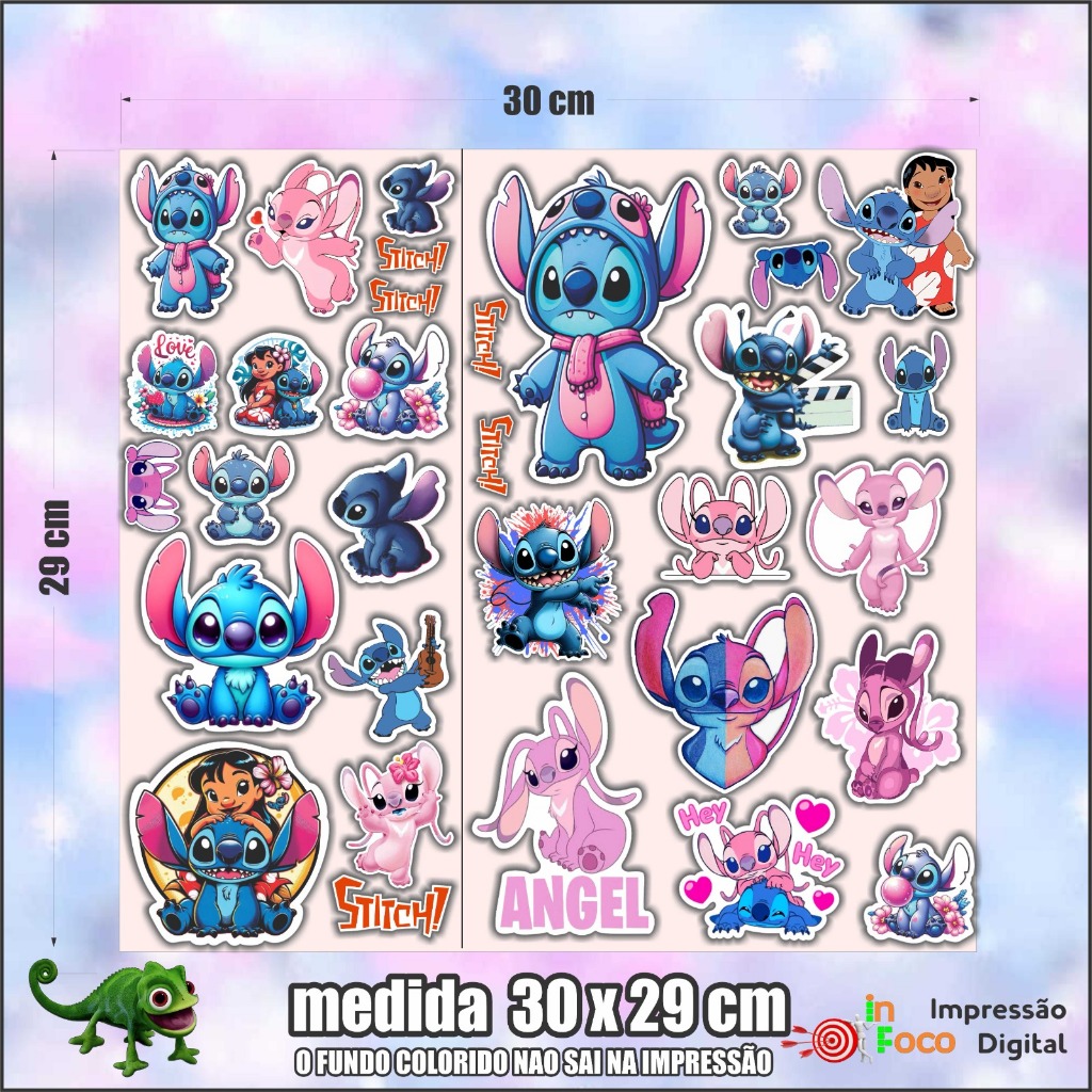 Mega kit 32 adesivos stitch para agenda caderno notebook, garrafas ...