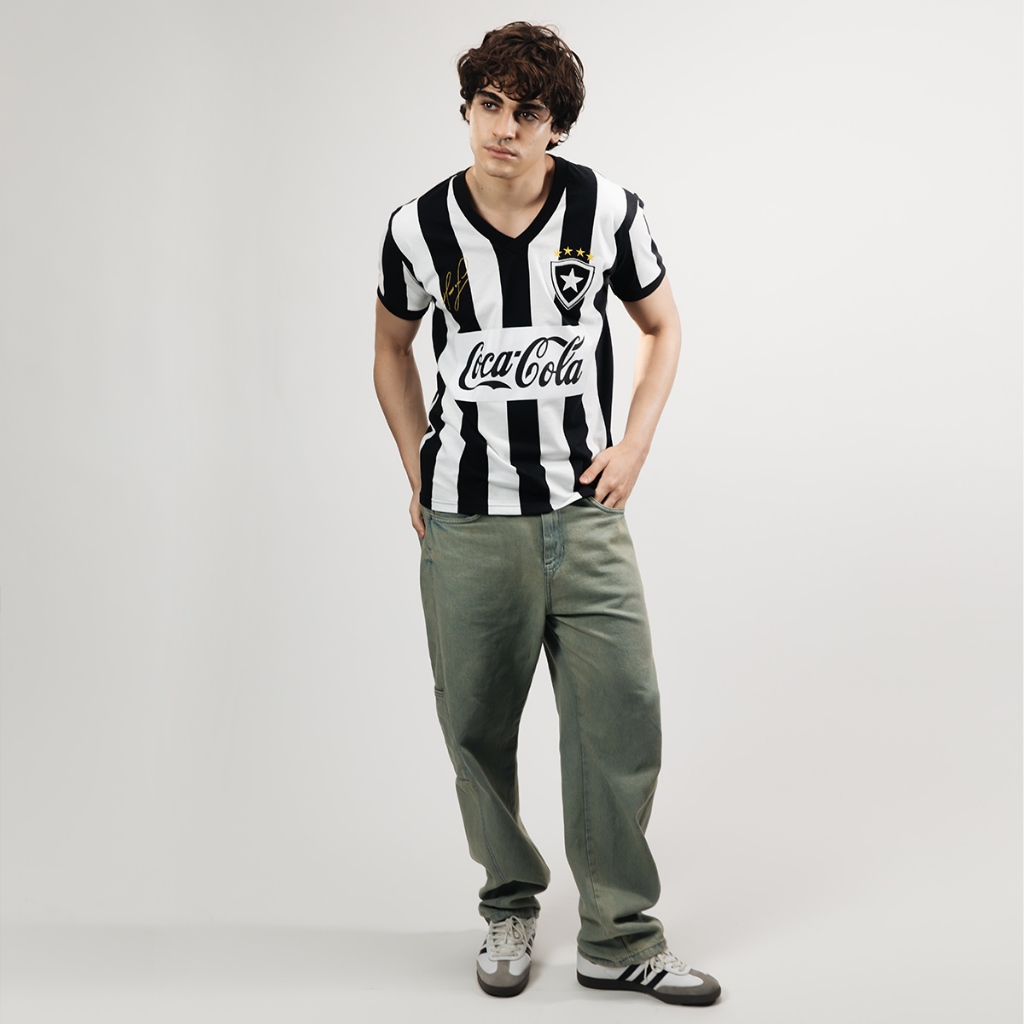 Camisa Botafogo Vintage Cinza e Preta em Promoção na Shopee Brasil