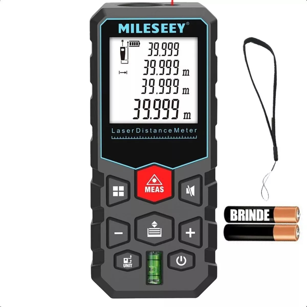 Trena Laser Digital Profissional Alta Precisão Mileseey 40 metros ...