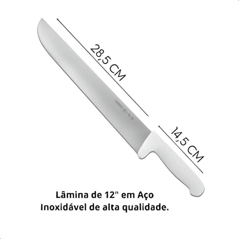 Faca Açougueiro Corta Osso Facão Resistente Aço Inox Profissional Promoção