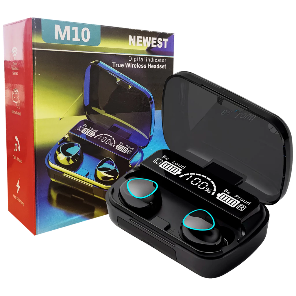 Fone de Ouvido Bluetooth M10 Sem Fio Intra Auricular TWS Original