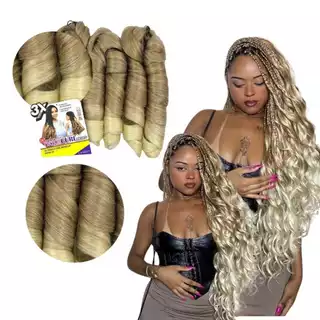 Cabelo Liso Ondulado Cherey Para Trança French Curl 200g Braids