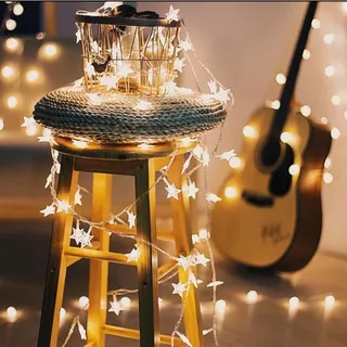Luminária Cordão Fio De Luz De Led Estrelas Decoração em Oferta na Shopee