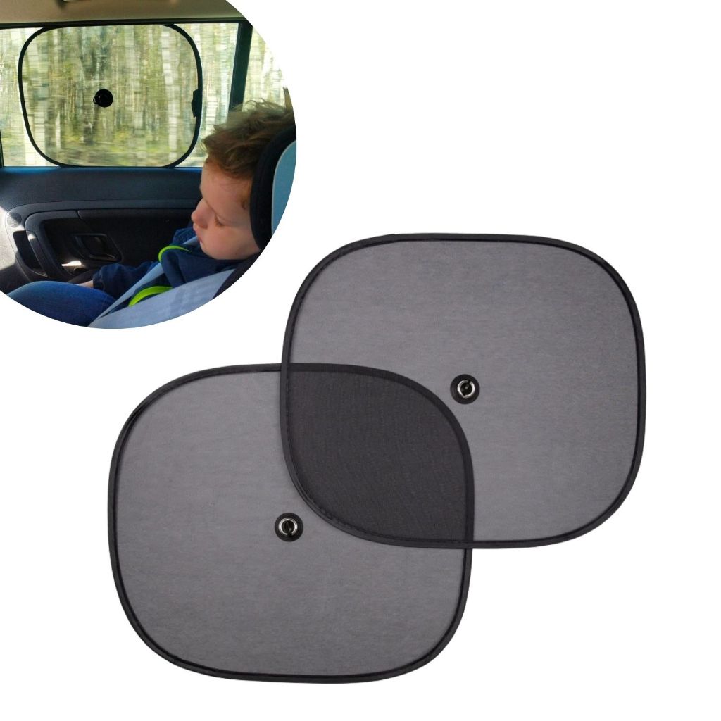 Kit 2 Protetor Tela Solar Quebrasol Janela Carro Proteção Infantil Bebê Criança C/ Ventosa Dobrável