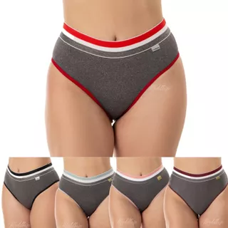 Kit 10 Calcinha Cintura Alta PREMIUM Reforçada Tangão Conforto Cintura Alta