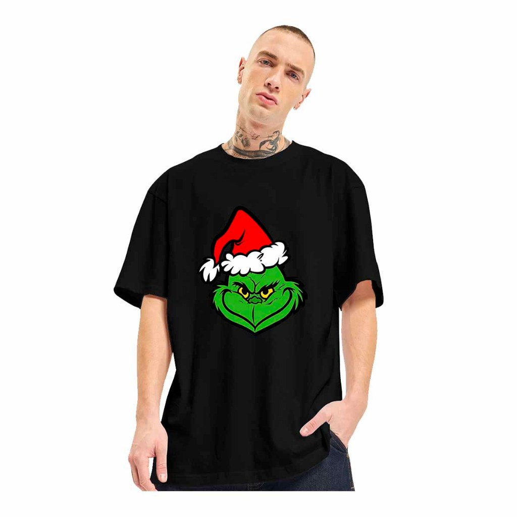 Camisa Oversized Grinch Rosto Natal