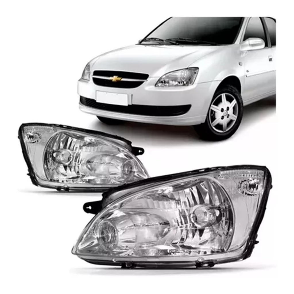 Farol Corsa Classic 2011 2012 2013 2014 2015 16 Cromado | Shopee Brasil