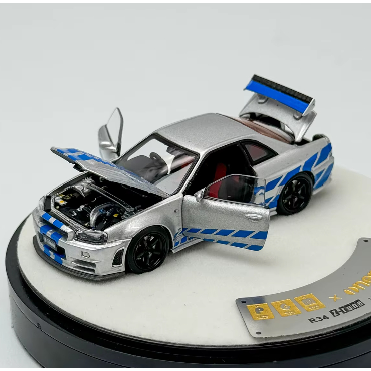 PGM 1:64 Nissan Skyline GT-R Nismo Z-tune 2 Fast 2 Furious Diecast Luxury w/ Engine