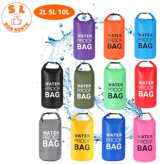 Bolsa Sacola Waterproof Material PVC Alça Ombro Mergulho Acampamento Impermeável Prova D'agua 2L 10L