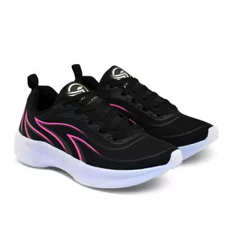 Tenis Feminino Escolar Academia Original FREEDOM Corrida Caminhada Lançamento PRETO PINK
