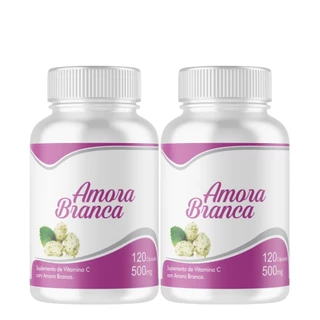 Kit 2 Frascos de Amora Branca 500mg - 240 Cápsulas