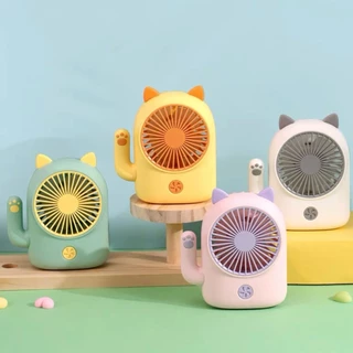 Novo ventilador pequeno de mesa dos desenhos animados verão portátil ao ar livre Mini ventilador portátil em Oferta na Shopee