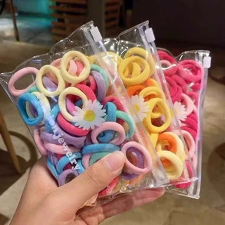Kit 150/200 peças/Set Faixas De Cabelo Elásticas Coreanas Para Meninas Faixa De Borracha Bebês Crianças Acessórios em Oferta na Shopee