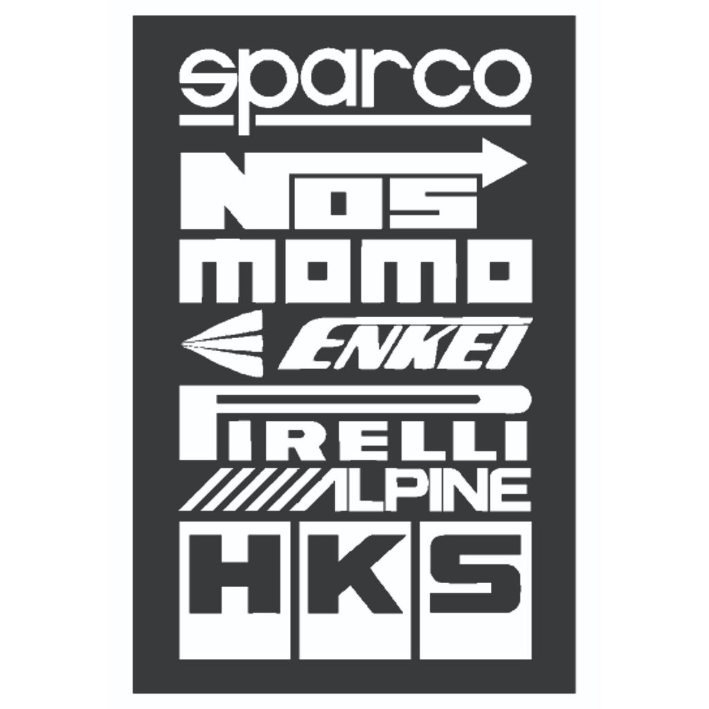 【momo】シール7 kit 7 adesivos recorte logos sparco nos momo pirelli enkei alpine