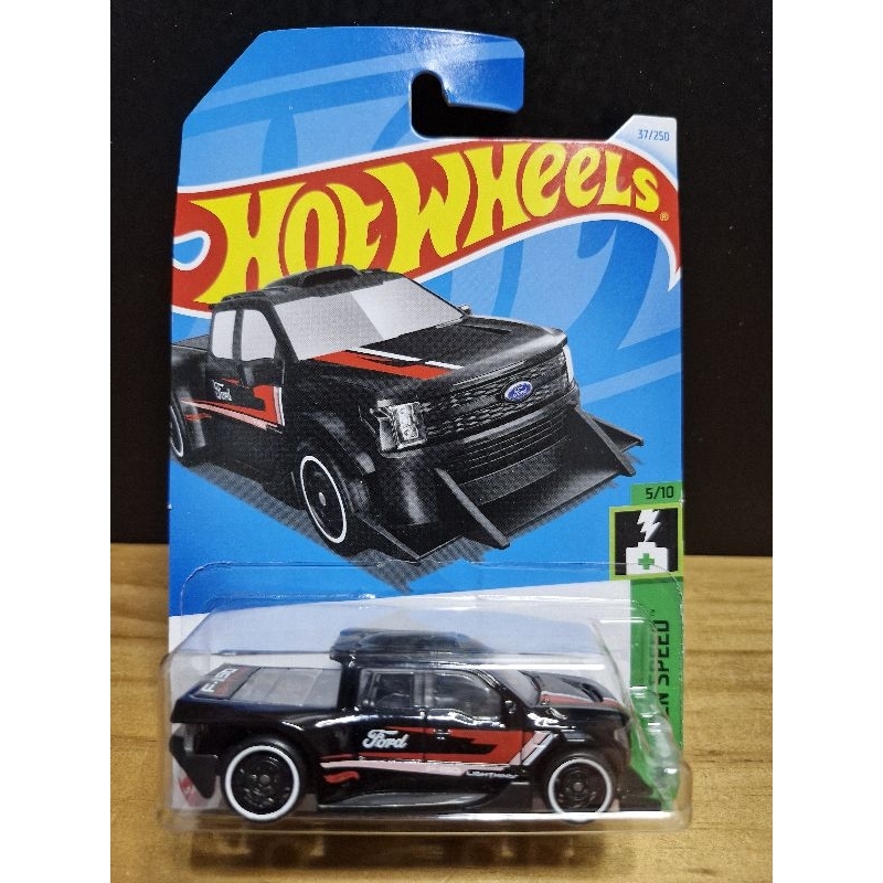 Hot Wheels Ford F-150 Lightning Custom Black - HW Green Speed 5/10 Die-Cast Car