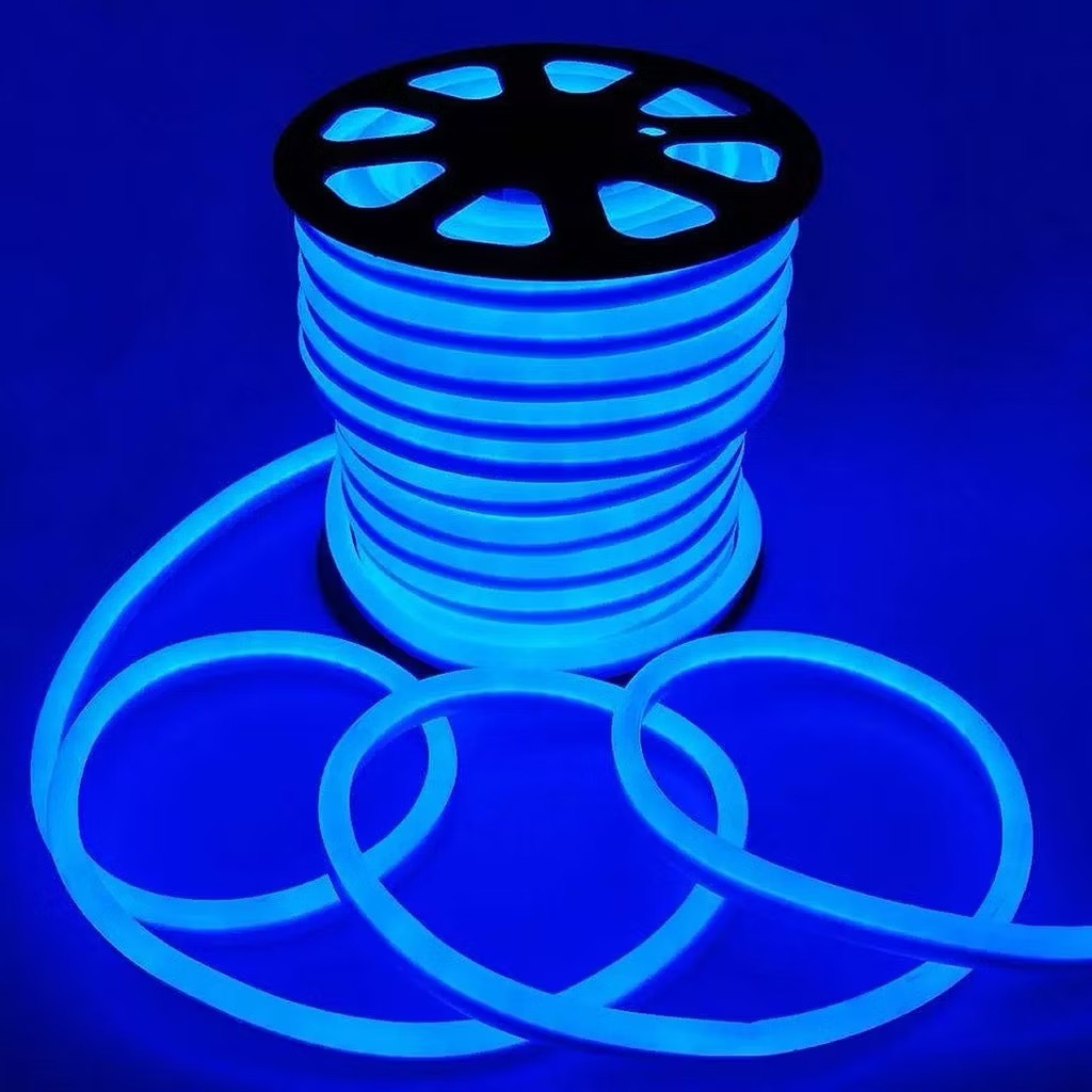 1 a 10 Metros Mangueira Fita LED Neon Flex Azul 110/220V Acompanha conector tomada