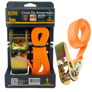 Cinta Cargas Com Catraca Até 500KG 5M ou Kit 2 Sem Catraca 250 KG 2,5 M Resistente Costura Reforçada