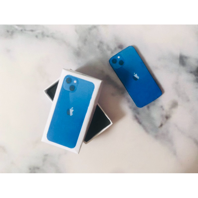 miniatura/miniature iPhone 13 Branco e azul para colecionador e