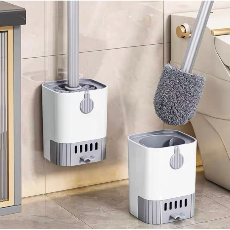 Escova Sanitária de Silicone Para Limpar Vaso Sanitário Privada Com Suporte Cores Limpeza de Banheiro flexível