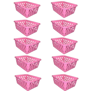 Kit 10 Cestos Multiuso Organizador Pequeno 16x12x6Cm Cores cestinha organizadora bebe