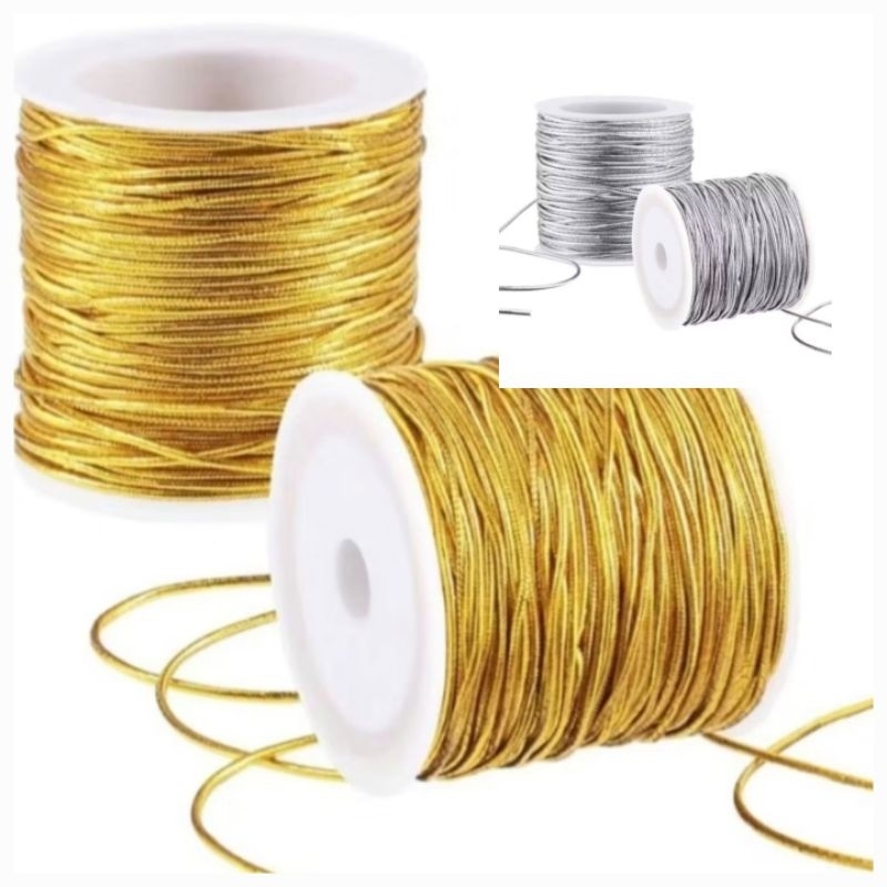 Cordão Metalizado Dourado/Prata 1MM-50 metros Fio Artesanato | Shopee ...