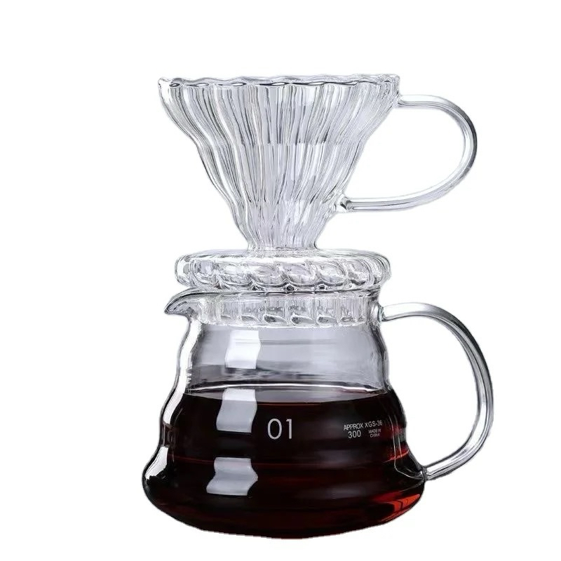 Jarro com Suporte Coador de Vidro Para Café