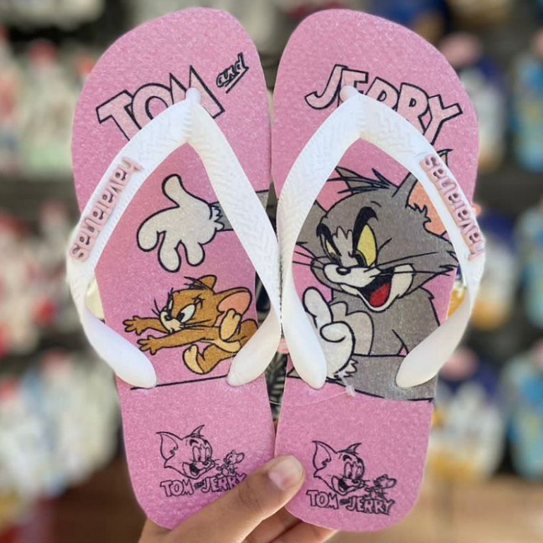 Chinelos Havaianas Personalizado Tom e Jerry Rosa | Shopee Brasil