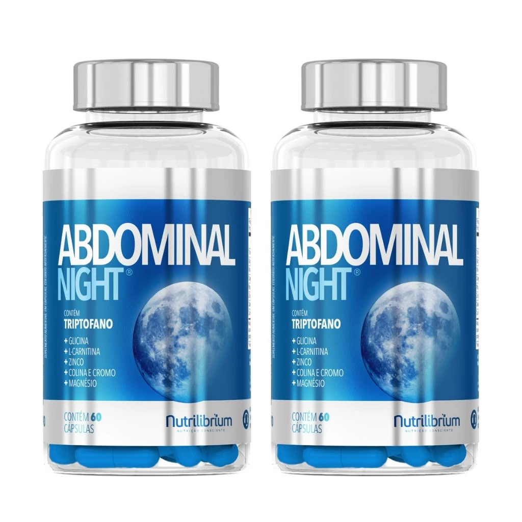Kit 2x Abdominal Noite Triptofano Magnésio Total 120 Caps - 2 Meses Nutrilibrium