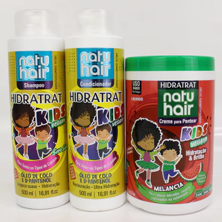 Kit Hidratrat Kids com Creme para pentear Melancia Natuhair 1 kg