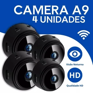 Kit 4 Cameras Novo A9 HD Mini com visão noturna Wifi Câmera 1080P Vigilância em Oferta na Shopee