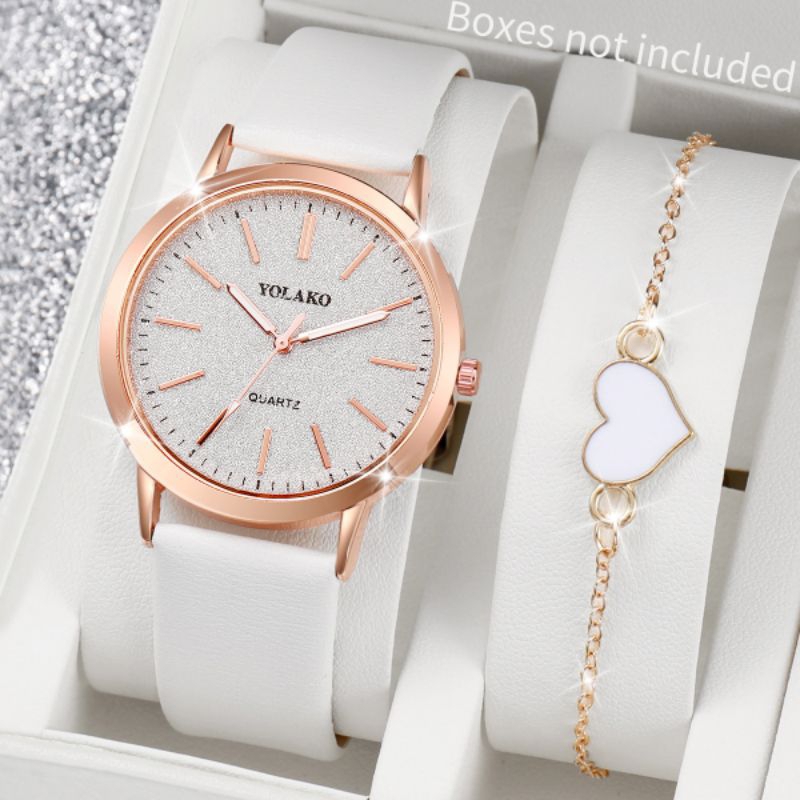 Relógio feminino de pulso, correias de couro branco promoção