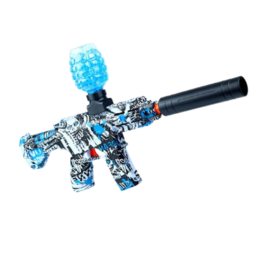 Kit Arminha de gel metralhadora mp5 ak47 automatica com silenciador com bateria recarregavel bolinhas e carregador